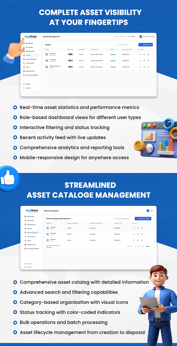 AsseTrack - Complete Multilingual Asset Management & Tracking Solution